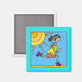 Aimant coureur d'été (femme) (Recto/Verso)