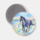 Aimant Courir de l'aimant de cheval libre. (Recto/Verso)