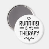 Aimant Courir est ma thérapie amusant coureur citations (Recto/Verso)