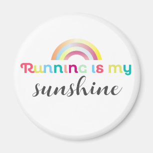 Aimant Courir Est Mon Sunshine Colorful Rainbow Graphic