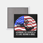 Aimant Courir le pays, c'est comme faire du vélo (Recto/Verso)