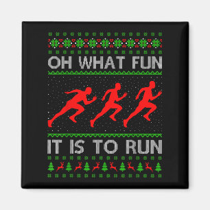 Aimant Courir Noël Doux moche Oh Quel Amusement C'Est T