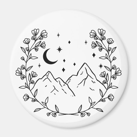 Aimant Couronne de fleurs de montagne (Devant)