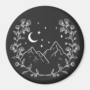 Aimant Couronne de fleurs de montagne en blanc