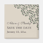Aimant Couronne de mariage branche d'olivier Save the Dat (Devant)