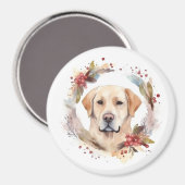 Aimant Couronne de Noël festive du Labrador (Recto/Verso)