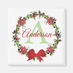 Aimant Couronne de Noël personnalisée 