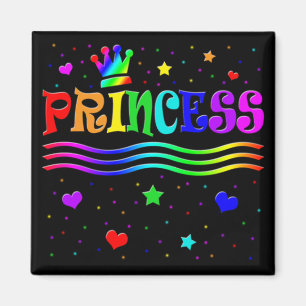 Aimant Couronne de princesse arc-en-ciel de clip art de d