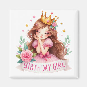 Aimant Couronne de princesse d'anniversaire
