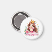 Aimant Couronne de princesse d'anniversaire (Recto/Verso)