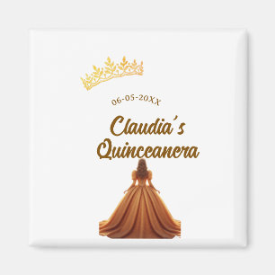 Aimant Couronne de princesse orange pour quinceanera anni