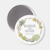 Aimant Couronne de succulents, de brindilles et de pierre (Recto/Verso)