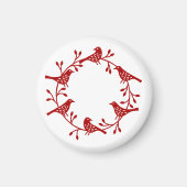 Aimant Couronne d'oiseaux et de rosehips (Devant)
