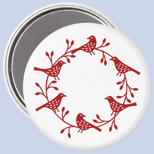 Aimant Couronne d'oiseaux et de rosehips