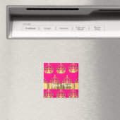 Aimant couronne d'or sur rose chaud (In Situ (Lave-vaisselle))