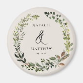 Aimant Couronne feuillage rustique fête de mariage d'hive (Devant)