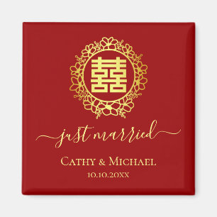 Aimant Couronne florale mariage rouge mariage chinois
