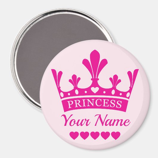 Aimant Couronne rose princesse (Recto/Verso)
