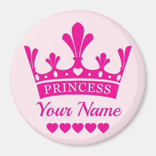 Aimant Couronne rose princesse