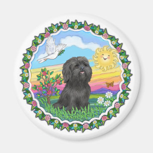Aimant Couronne - Shih Tzu noir