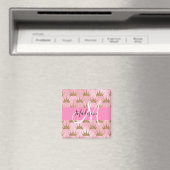 Aimant Couronnes Monogramme Paillettes Rose et Or (In Situ (Lave-vaisselle))