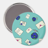 Aimant Courrier autour du monde (Recto/Verso)