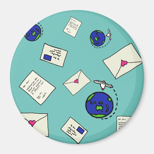 Aimant Courrier autour du monde (Devant)