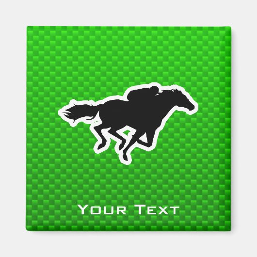 Aimant Course à cheval verte (Devant)