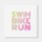 Aimant Course à vélo de natation, Triathlon (Devant)