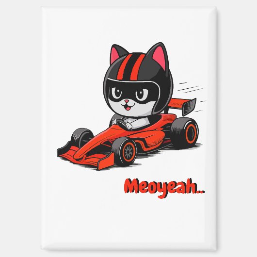 Aimant Course automobile de chat (Recto)