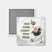 Aimant Course d'autruche dans le marais (Recto/Verso)