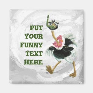 Aimant Course d'autruche dans le marais