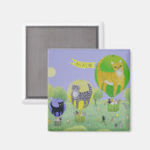 Aimant Course de ballon de chat (Recto/Verso)