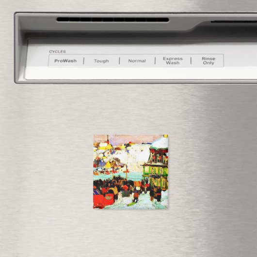 Aimant Course de chevaux en hiver par Clarence Gagnon (In Situ (Lave-vaisselle))