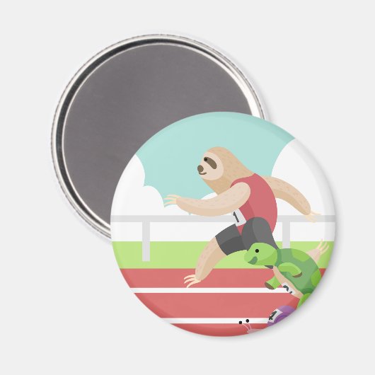 Aimant course de paresseux (Recto/Verso)