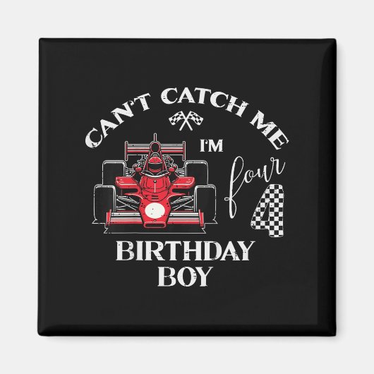 Aimant Course de voitures d'anniversaire pour garçons de (Devant)