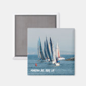 Aimant Course de yacht - Marina Del Rey, CA (Recto/Verso)