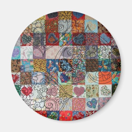 Aimant courtepointe avec coeur (Devant)