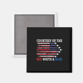 Aimant Courtoisie du rouge blanc et bleu (Recto/Verso)
