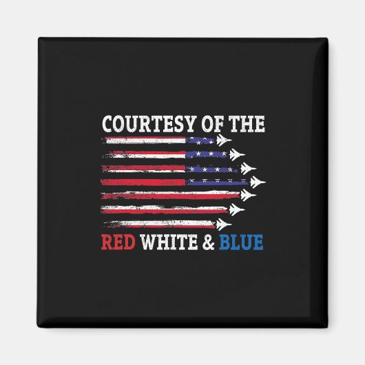 Aimant Courtoisie du rouge blanc et bleu (Devant)