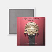 Aimant Couteau cérémonial en or inca (Tumi), Lima, Pérou (Recto/Verso)