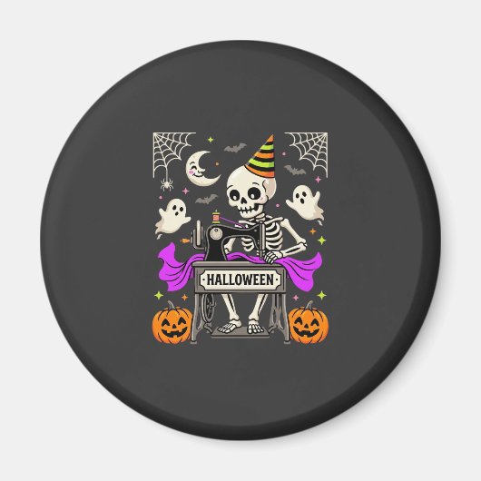 Aimant Couture de squelette d'Halloween Fantôme Citrouill (Devant)