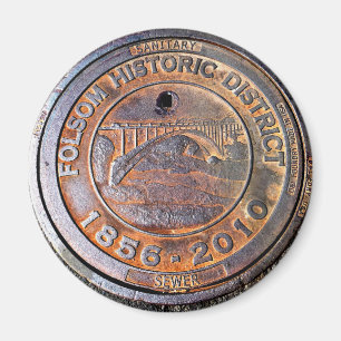 Aimant Couverture de trou d'homme historique : Folsom, la