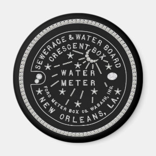 Aimant Couverture du compteur d'eau de Crescent City Diam
