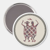 Aimant Couverture Mariage, Design De Poterie Mimbres (Recto/Verso)