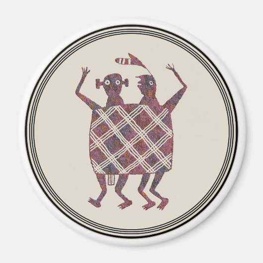 Aimant Couverture Mariage, Design De Poterie Mimbres (Devant)