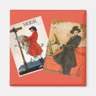 Aimant "Couvertures de magazines automobiles Vintages"