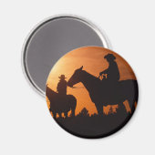 aimant cow-boys sur chevaux (Recto/Verso)