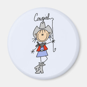 Aimant Cow-girl avec des T-shirts et des cadeaux de lasso
