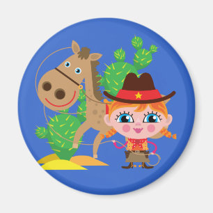 Aimant Cow-girl et cheval
